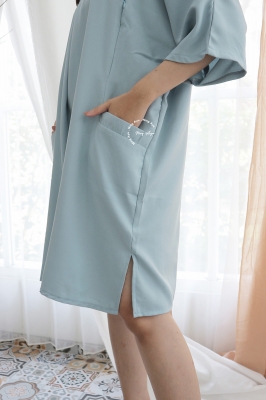  YEONG DRESS Dress Hamil Menyusui Modis - DRO 1031 BIRU MUDA